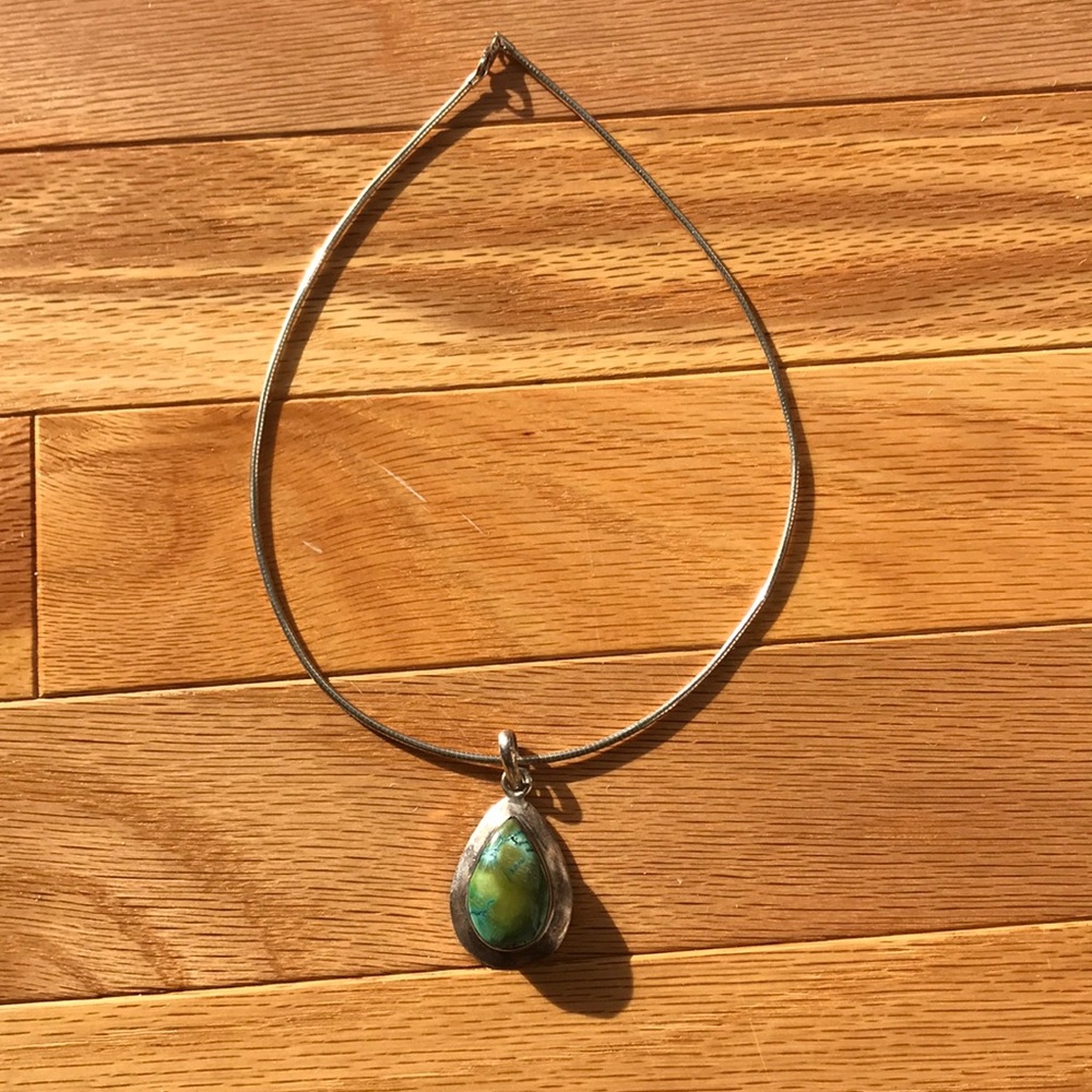 Teal and green necklace